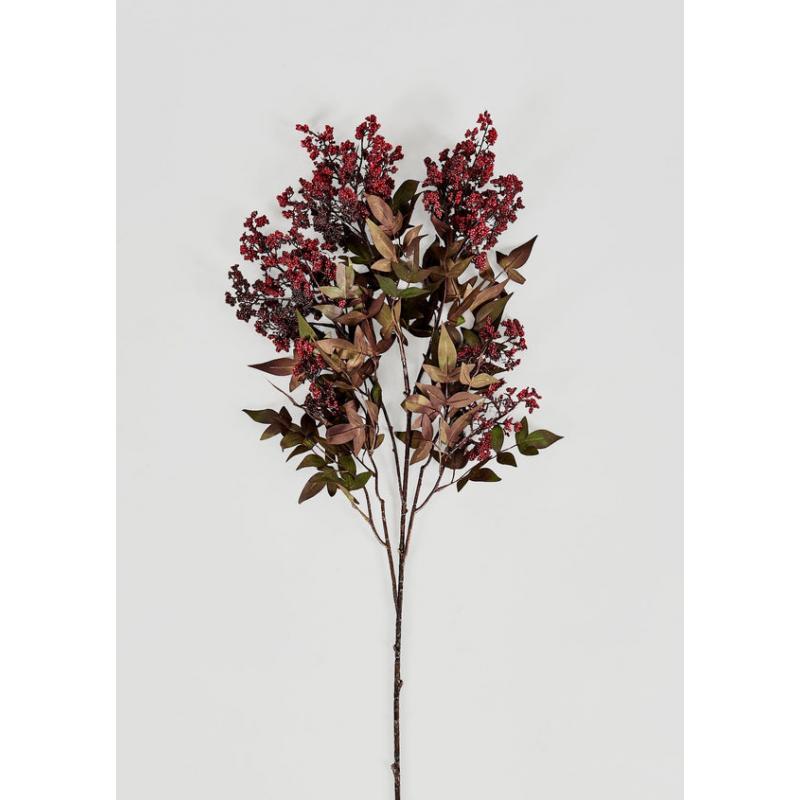 Red Burgundy Faux Nandina Berry Branch - 45"