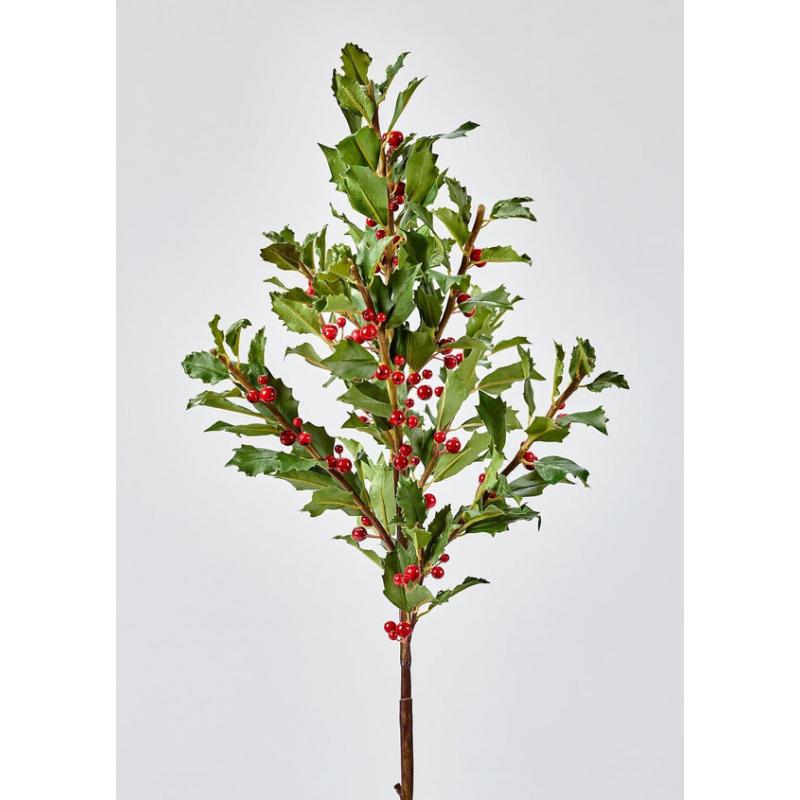 Faux Holly Branch - 36"